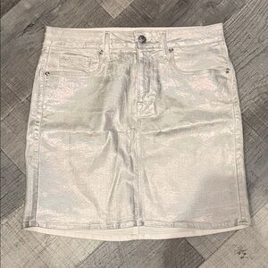 Good American Metallic Mini Skirt